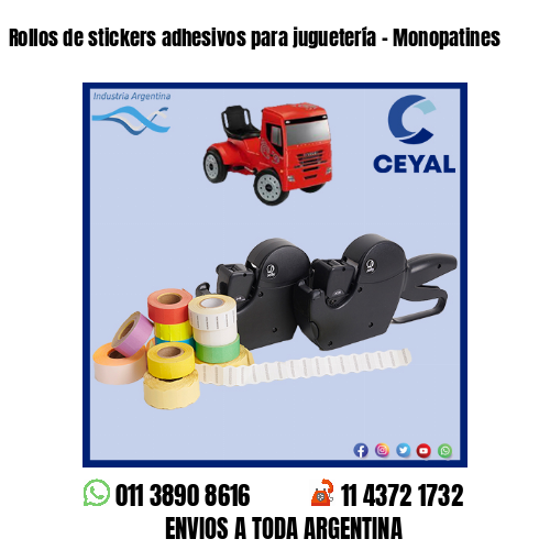 Rollos de stickers adhesivos para juguetería – Monopatines