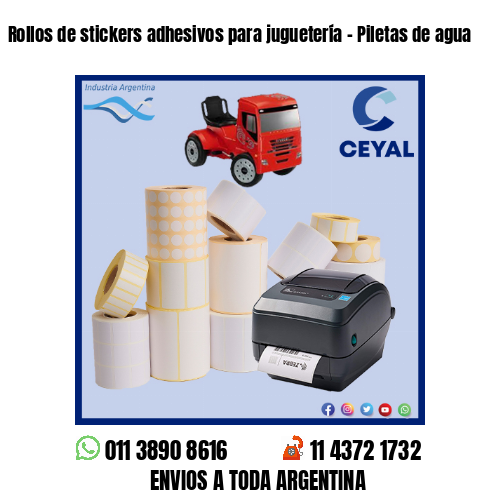 Rollos de stickers adhesivos para juguetería – Piletas de agua