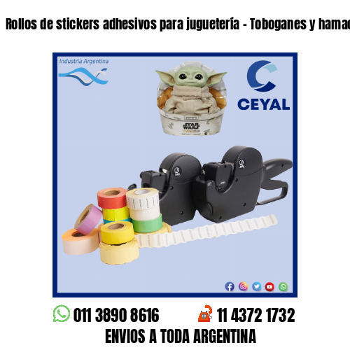 Rollos de stickers adhesivos para juguetería – Toboganes y hamacas
