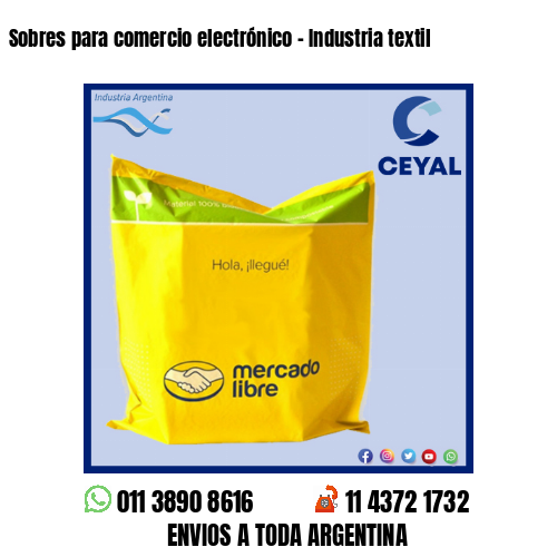 Sobres para comercio electrónico – Industria textil