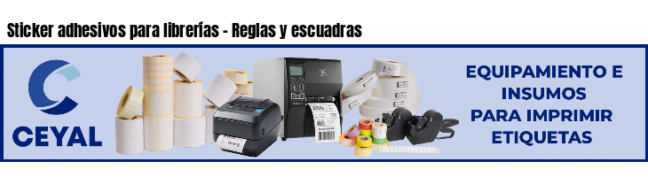 Sticker adhesivos para librerías - Reglas y escuadras