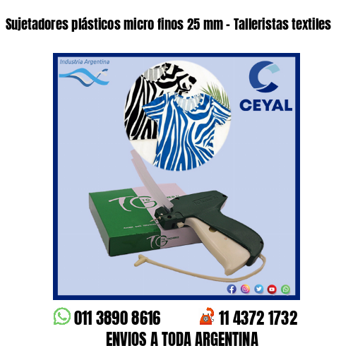 Sujetadores plásticos micro finos 25 mm – Talleristas textiles