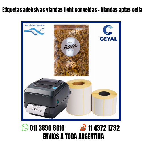 Etiquetas adehsivas viandas light congeldas – Viandas aptas celíacos