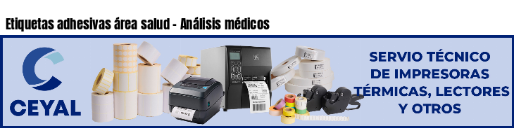 Etiquetas adhesivas área salud - Análisis médicos
