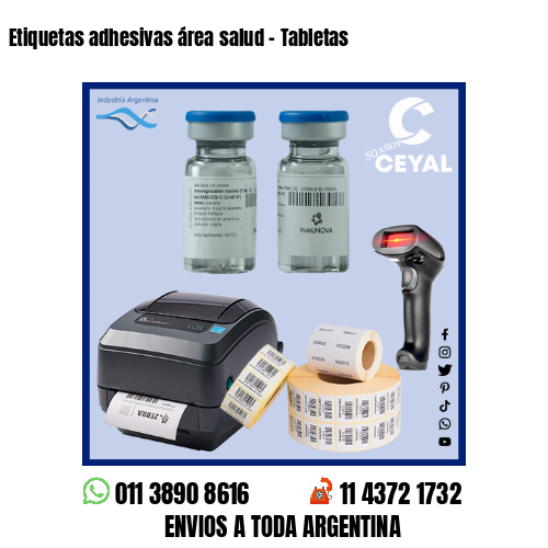 Etiquetas adhesivas área salud – Tabletas