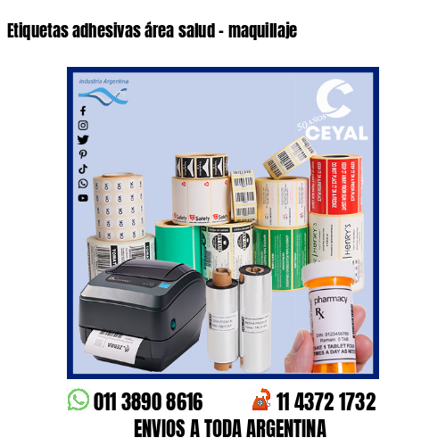 Etiquetas adhesivas área salud – maquillaje