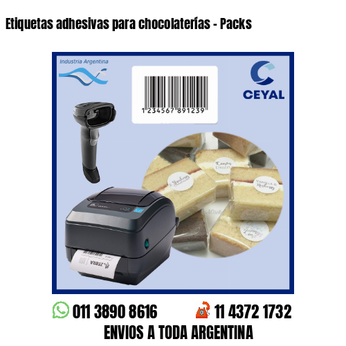 Etiquetas adhesivas para chocolaterías – Packs
