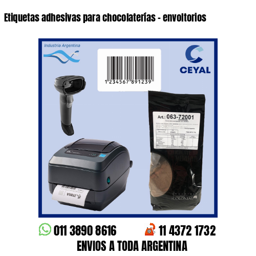 Etiquetas adhesivas para chocolaterías – envoltorios