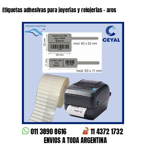 Etiquetas adhesivas para joyerías y relojerías – aros