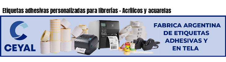 Etiquetas adhesivas personalizadas para librerías - Acrílicos y acuarelas