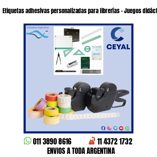 Etiquetas adhesivas personalizadas para librerías – Juegos didácticos