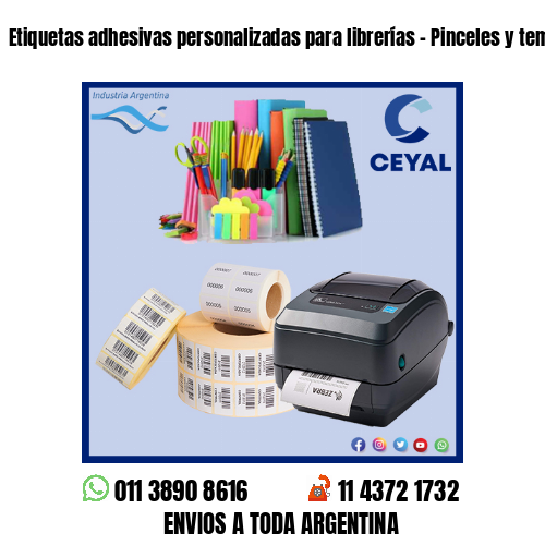 Etiquetas adhesivas personalizadas para librerías – Pinceles y temperas
