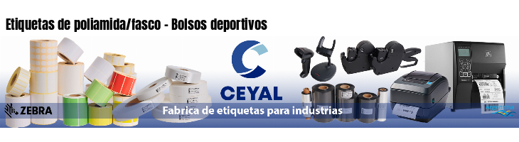 Etiquetas de poliamida/fasco - Bolsos deportivos