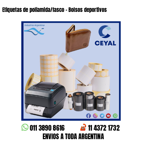 Etiquetas de poliamida/fasco – Bolsos deportivos