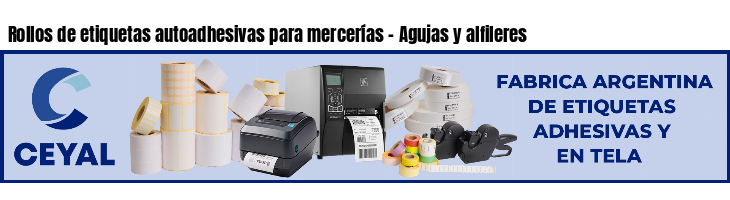 Rollos de etiquetas autoadhesivas para mercerías - Agujas y alfileres