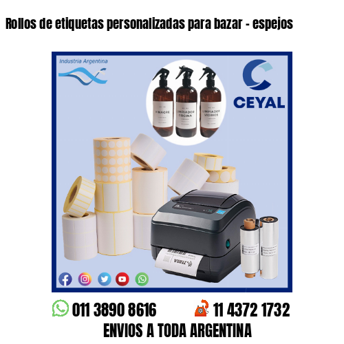 Rollos de etiquetas personalizadas para bazar – espejos