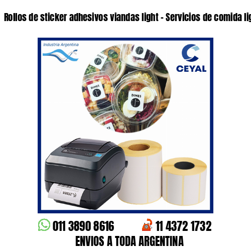 Rollos de sticker adhesivos viandas light – Servicios de comida light