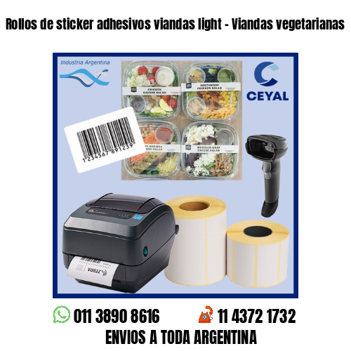 Rollos de sticker adhesivos viandas light – Viandas vegetarianas