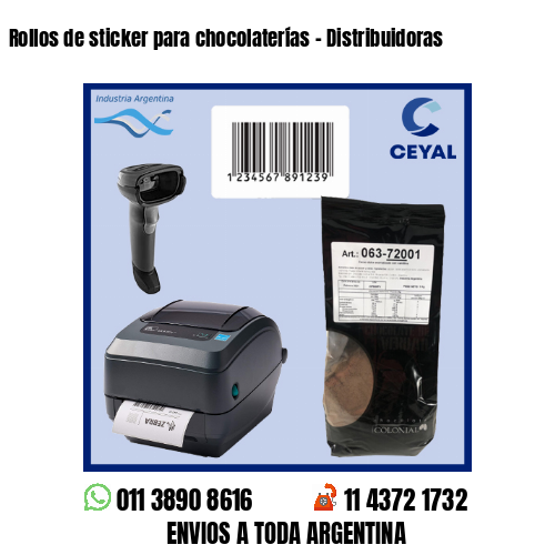 Rollos de sticker para chocolaterías – Distribuidoras