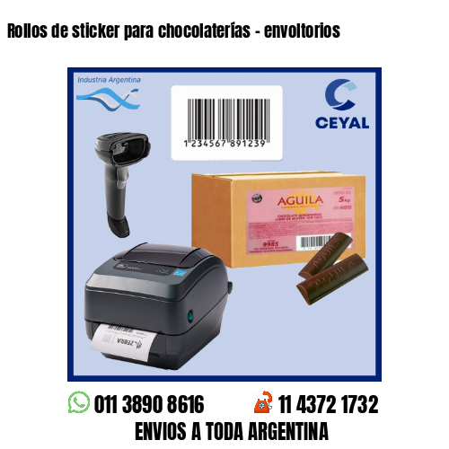 Rollos de sticker para chocolaterías – envoltorios