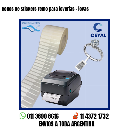 Rollos de stickers remo para joyerías – joyas
