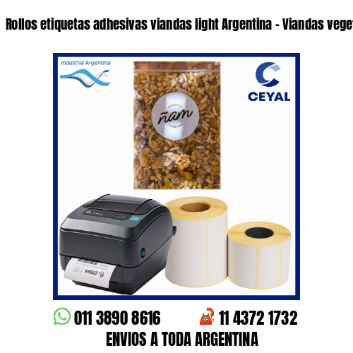 Rollos etiquetas adhesivas viandas light Argentina – Viandas vegetarianas