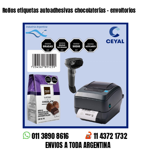 Rollos etiquetas autoadhesivas chocolaterías – envoltorios