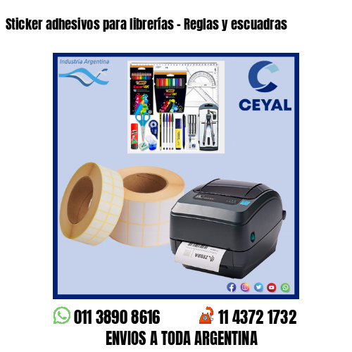 Sticker adhesivos para librerías – Reglas y escuadras