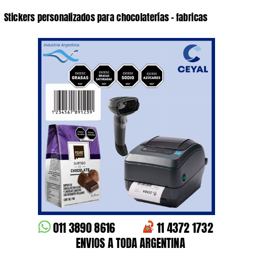 Stickers personalizados para chocolaterías – fabricas