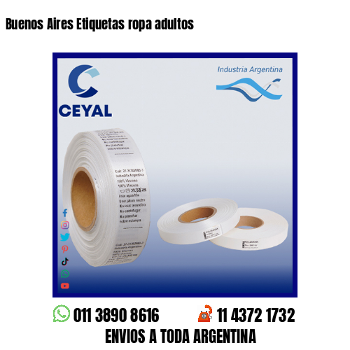 Buenos Aires Etiquetas ropa adultos
