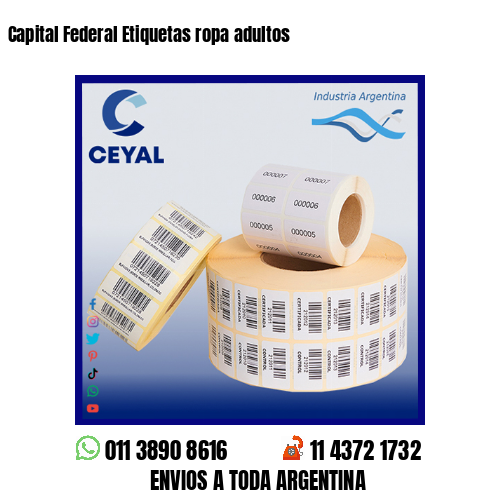 Capital Federal Etiquetas ropa adultos