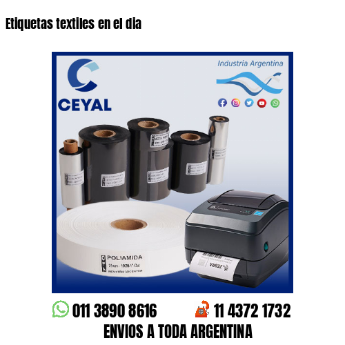 Etiquetas textiles en el dia
