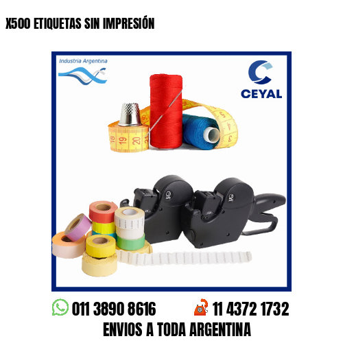 X500 ETIQUETAS SIN IMPRESIÓN