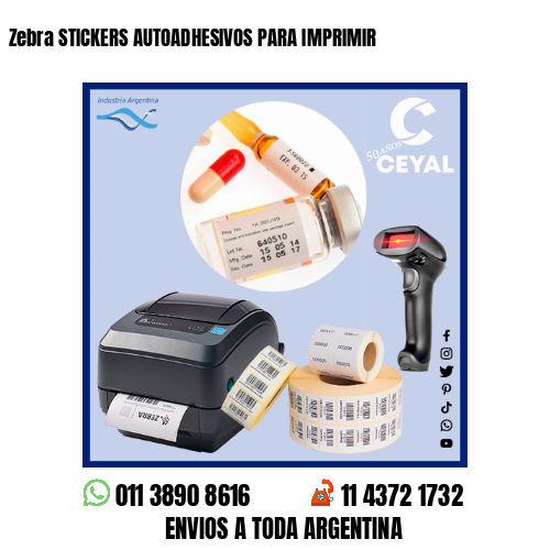 Zebra STICKERS AUTOADHESIVOS PARA IMPRIMIR