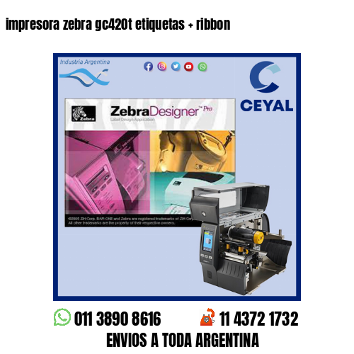 impresora zebra gc420t etiquetas   ribbon