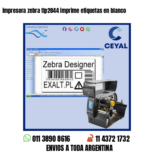 impresora zebra tlp2844 imprime etiquetas en blanco
