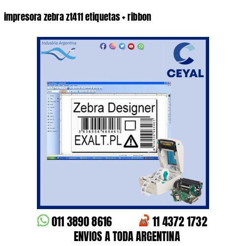 impresora zebra zt411 etiquetas   ribbon