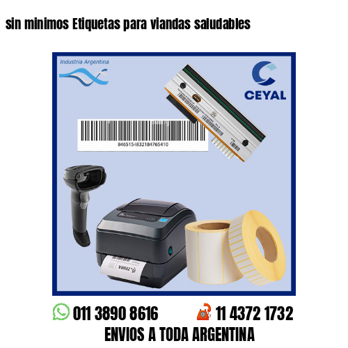 sin minimos Etiquetas para viandas saludables