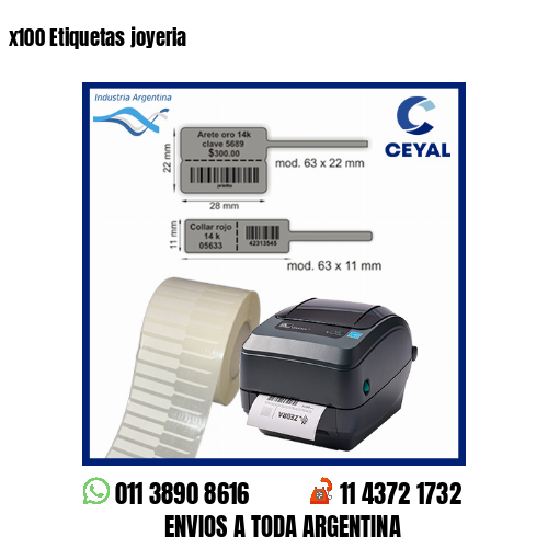 x100 Etiquetas joyeria