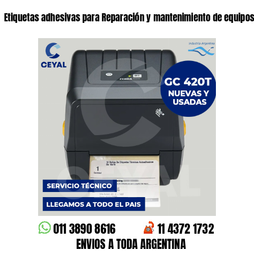 Etiquetas adhesivas para Reparación y mantenimiento de equipos informáticos