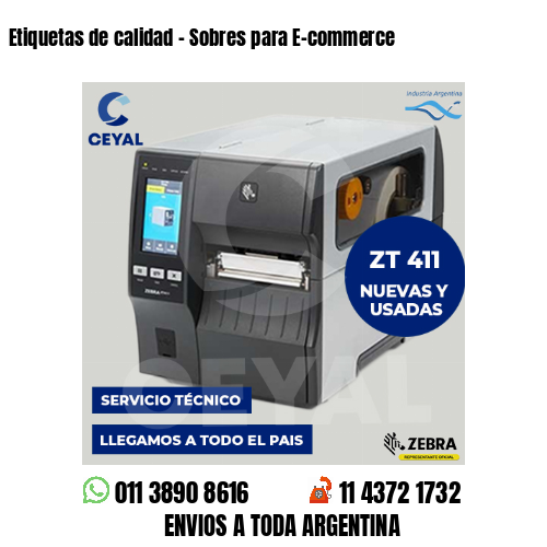 Etiquetas de calidad – Sobres para E-commerce