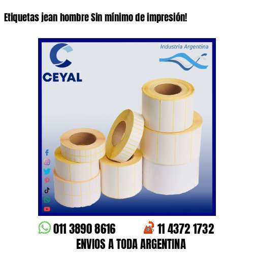 Etiquetas jean hombre Sin mínimo de impresión!