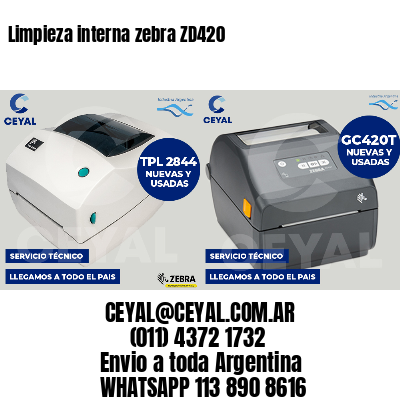 Limpieza interna zebra ZD420