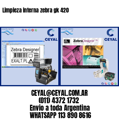 Limpieza interna zebra gk 420