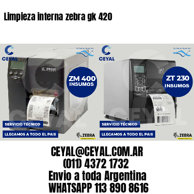 Limpieza interna zebra gk 420