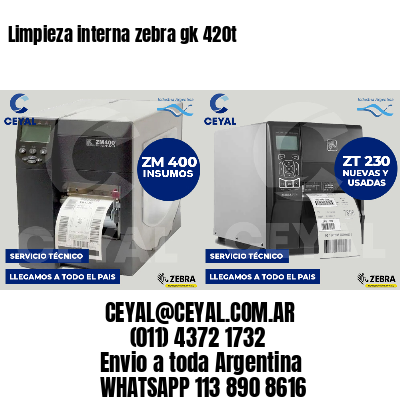 Limpieza interna zebra gk 420t