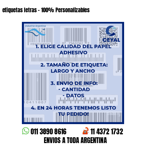 etiquetas letras – 100% Personalizables