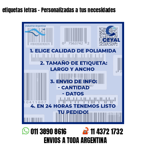 etiquetas letras – Personalizadas a tus necesidades