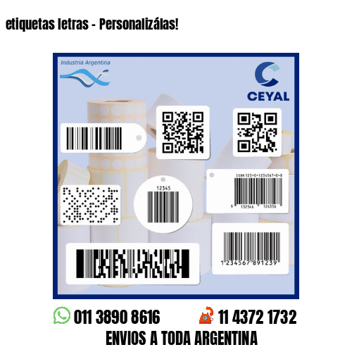 etiquetas letras - Personalizálas!