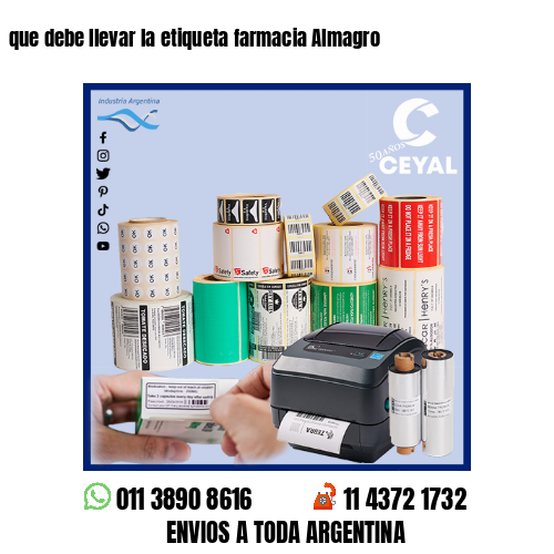 que debe llevar la etiqueta farmacia Almagro